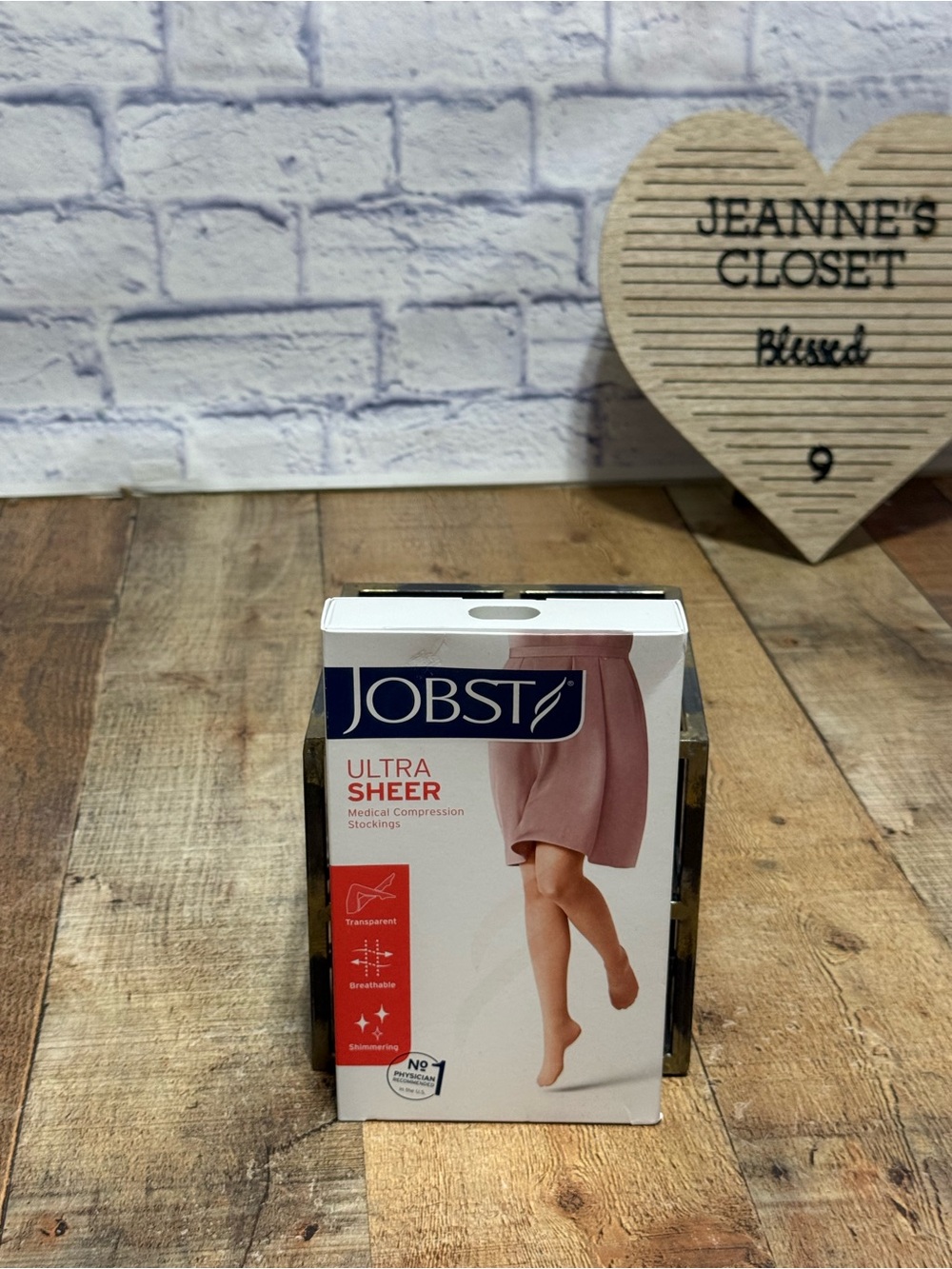 Jobst UltraSheer Classic Black 15-20 mmHg Large Knee OT Compression NEW. 
New in